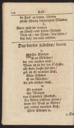 Das belobte Kädchen/ Incerti.