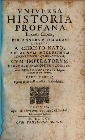Universa historia profana, 3