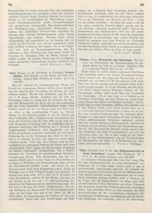 61-62 [Rezension] Elert, Werner, Ecclesia militans