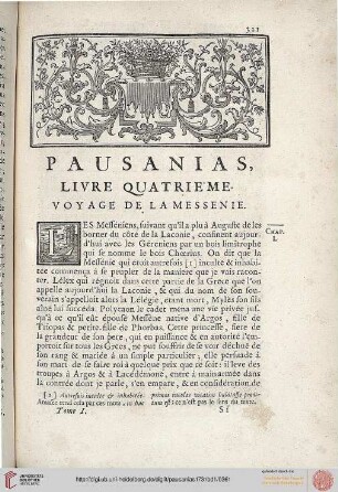 Livre quatrième: Voyage de la Messenie