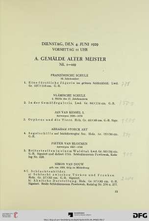 Gemälde alter Meister (Nr. 1-109)