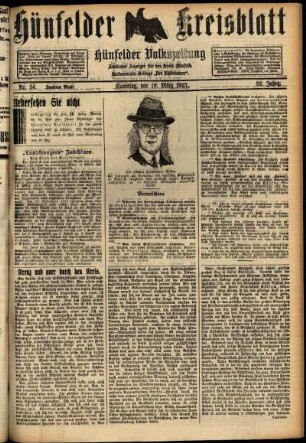 Zweite Ausgabe vom Samstag, den 19. März 1927.