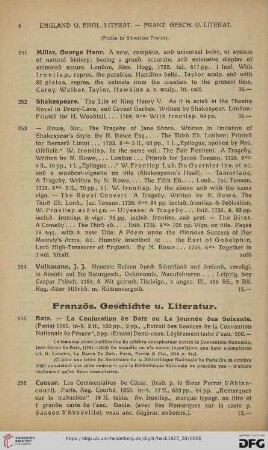 Französ. Geschichte u. Literatur (Nr. 255-275)