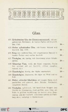 Glas (Nr. 674-747a)
