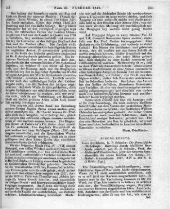 Schmitz, R. B.: Die französische Dichtkunst. Durchaus durch klassische Beispiele erörtert. Köln: Schmitz 1827