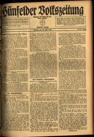 Ausgabe vom Montag, den 26. Juli 1920.