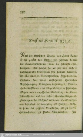 Attest des Herrn D. Uhlich