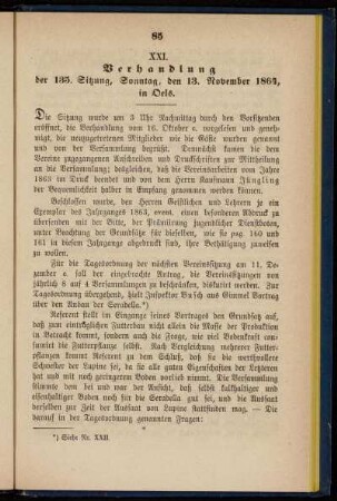 XXI. Verhandlung der 135. Sitzung, Sonntag, den 13. November 1864, in Oels