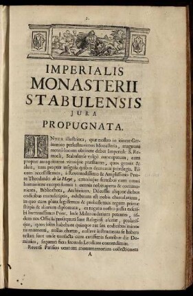 Imperialis Monasterii Stabulensis Jura Propugnata.