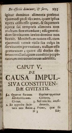 Caput V. De Causa Impulsiva Constituendæ Civitatis.