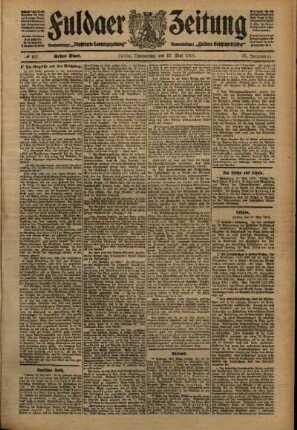 Erste Ausgabe vom Donnerstag, den 12. Mai 1910.