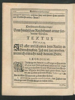 Die siebende Leichpredigt/ Vom himlischen Reichthumb armer sterbender Christen.