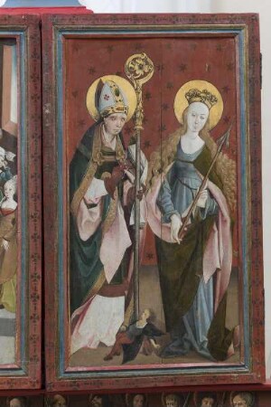 Waldecker Marienaltar — Rechter Altarflügel - Heiliger Valentin von Rom und Heilige Ursula