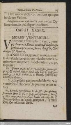Caput XXXIIX. De Morbis Ventriculi
