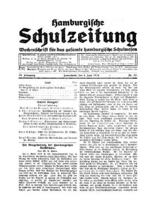 Die Neugestaltung der Hamburgischen Volksschule