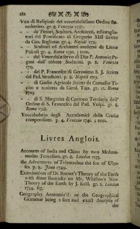 Livres Anglois.