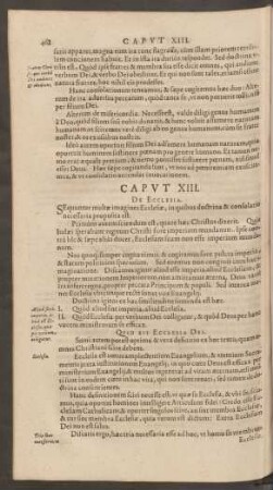 Caput XIII. De Ecclesia.