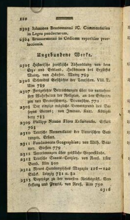 110-111, Ungebundene Werke.