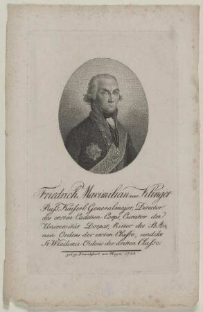 Bildnis des Friedrich Maximilan von Klinger