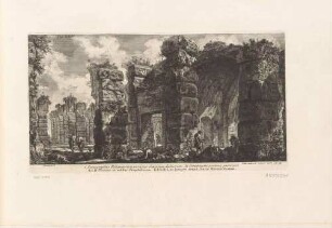 Scenographia Reliquiarum porticus Septorum Iuliorum (Ansicht der Ruinen des Portikus Septorum Juliorum), aus der Folge "Il Campo Marzio dell’Antica Roma"; Tafel XXV.