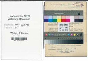 Entnazifizierung Johanna Weise, geb. 28.07.1897 (Angest.)