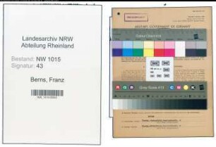 Entnazifizierung Franz Berns , geb. 16.07.1878 (Schmied)