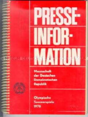 Informationsheft zur Olympia-Mannschaft der DDR, Montreal 1976