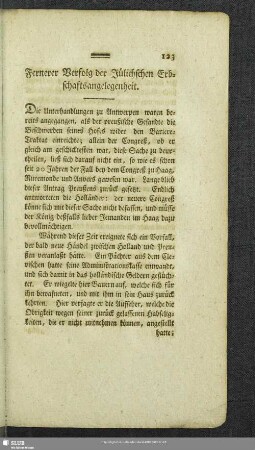 Fernerer Verfolg der Jülichschen Erbschaftsangelegenheit