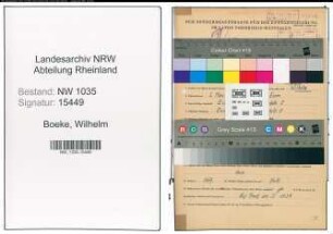 Entnazifizierung Wilhelm Boeke , geb. 02.03.1906 (Bergmann)