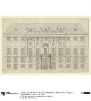Wien, Palais Batthyány-Schönborn in der Renngasse, Fassadenaufriss