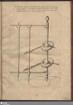 Circinus Novus Et Universalis, Delineandae Uno Ductu Figurae Ovalis, Diametro Vel Longiore Vel Breviore, Quantum Libet Productae Aut Contractae