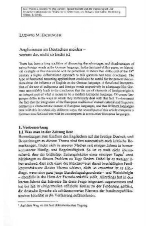 Anglizismen im Deutschen meiden - warum das nicht so leicht ist