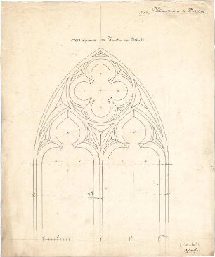 Leimbach, Karl; Palling; Pfarrkirche - Maßwerk der Fenster (Schnitt)