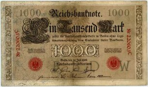 Geldschein, 1.000 Mark, 26.7.1906