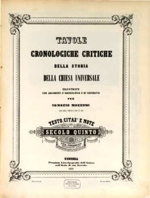 Tavole cronologiche critiche della storia della chiesa universale, V. Testo, citaz[ion]i e note pel secolo quinto