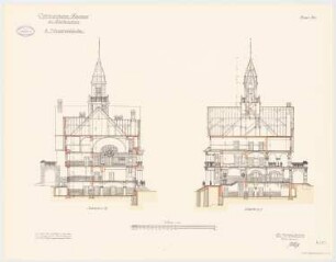 Offiziersheim Taunus, Falkenstein Hauptgebäude: Querschnitte 1:100