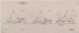 Gsaenger, Gustav; Gräfelfing bei München (Bayern); Tennisclub Grün-Weiß (TC Grün-Weiß) - Tennisclub Grün-Weiß, Pl. Nr. 359 / 359 ½, Ost-, West- u. Südseite (Ansichten)