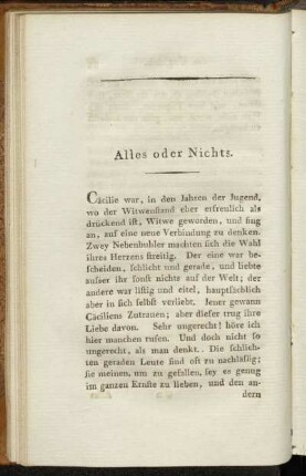Alles oder Nichts.