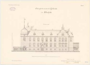 Hauptsteueramt, Elberfeld: Aufriss Vorderansicht 1:100