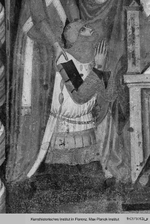 Wanddekoration : Thronende Muttergottes, von Engeln umgeben (mittleres Bildfeld)