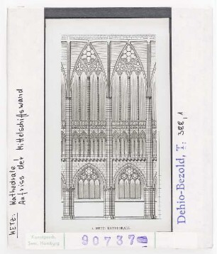 Metz, Kathedrale, Aufriss der Mittelschiffswand