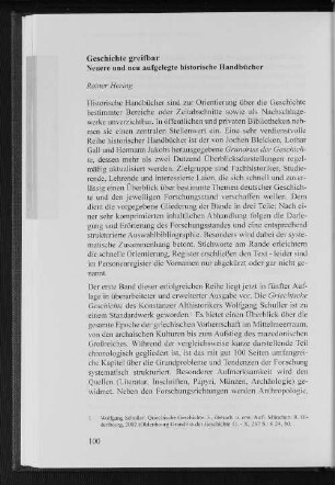 Geschichte greifbar : Neuere und neu aufgelegte historische Handbücher