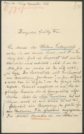 Brief an Marie von Bülow : 09.03.1896