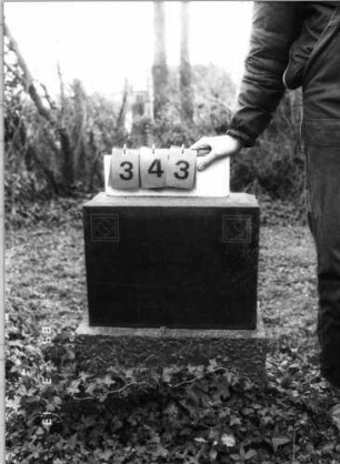 Grabstein 343 (Index: 100093097) Zustand: nur noch Sockel erhalten Maße HxBxT: 65x52x27 cm: Grabstein 343