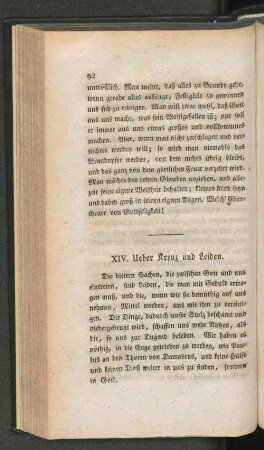 XIV. Ueber Kreuz und Leiden.