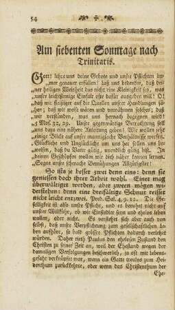 Am siebenten Sonntage nach Trinitatis.