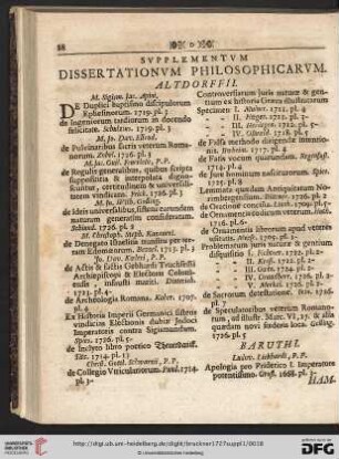 Supplementum dissertationum philosophicarum