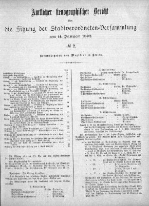 No. 2, 14. Januar 1892