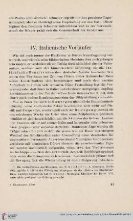 IV. Italienische Vorläufer