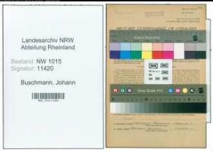 Entnazifizierung Johann Buschmann , geb. 13.01.1892 (Reichsbahnsekretaer)